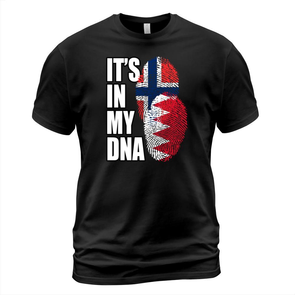 Bahraini And Norwegian Mix Heritage DNA Flag T-Shirt Unisex