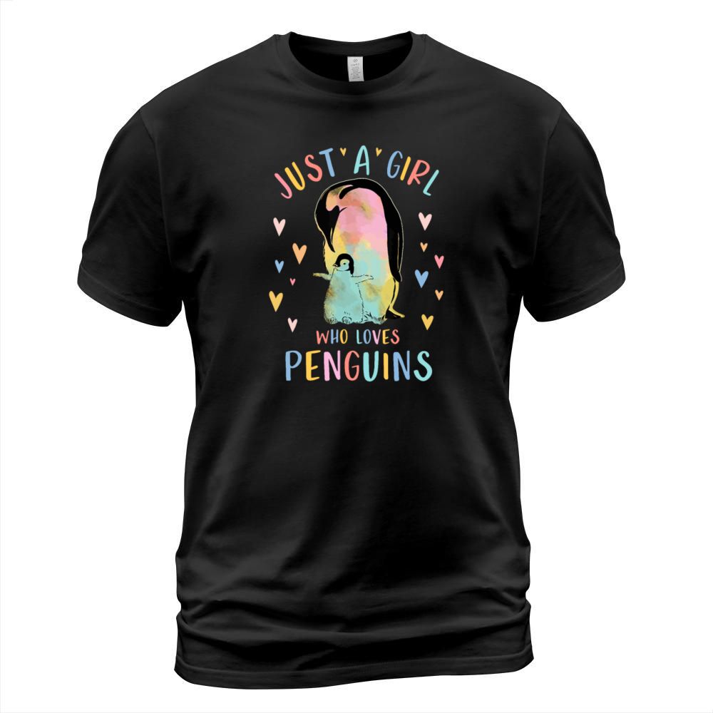 Just A Girl Who Loves Penguins Watercolor Gift Pen T-Shirt Unisex