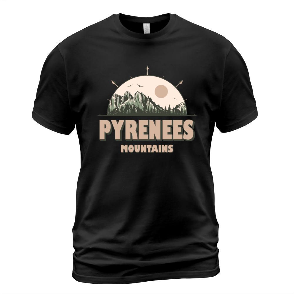 Pyrenees Mountains Vintage Mountain Hiking Design T-Shirt Unisex