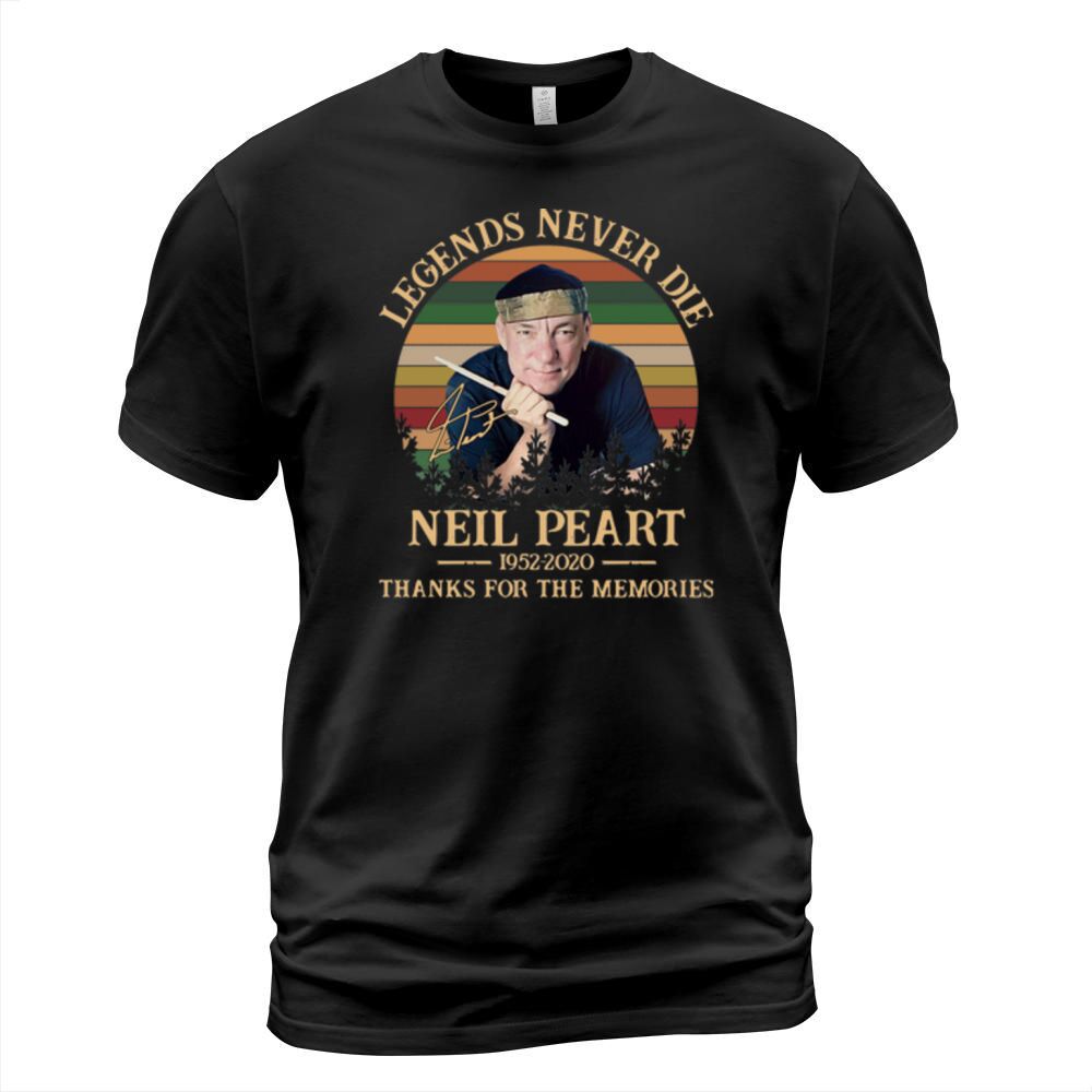 Vintage Neil Peart Legends Never Die 1952 2020 memories signed shirt T-Shirt Unisex