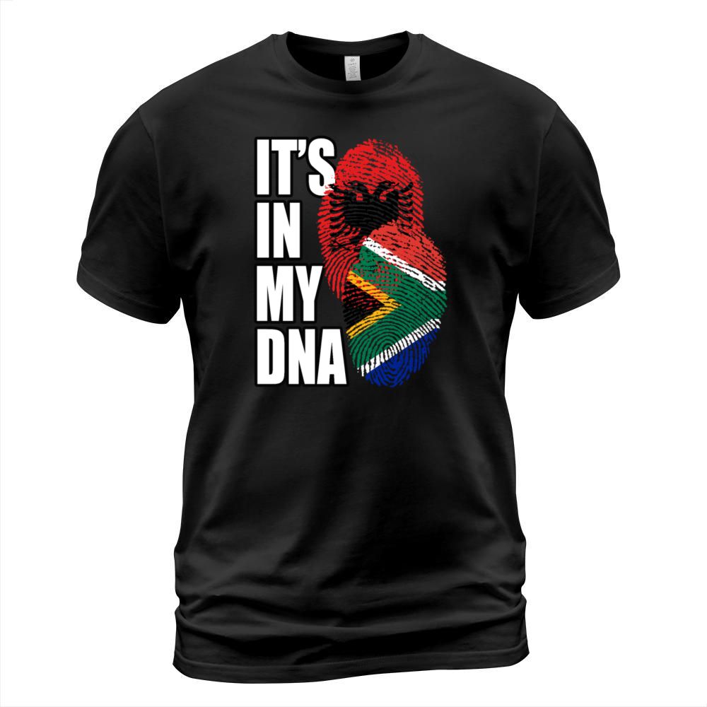 Albanian And South African Mix Heritage DNA Flag T-Shirt Unisex