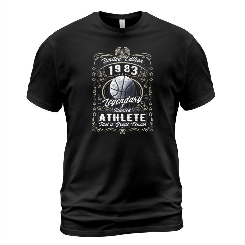 Vintage 1983 Basketball Birthday Gift Sport Hobby T-Shirt Unisex