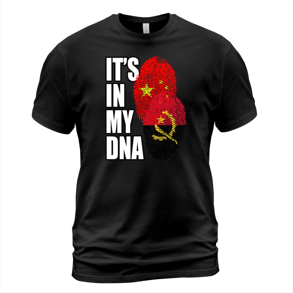 Angolan And Chinese Mix Heritage DNA Flag T-Shirt Unisex