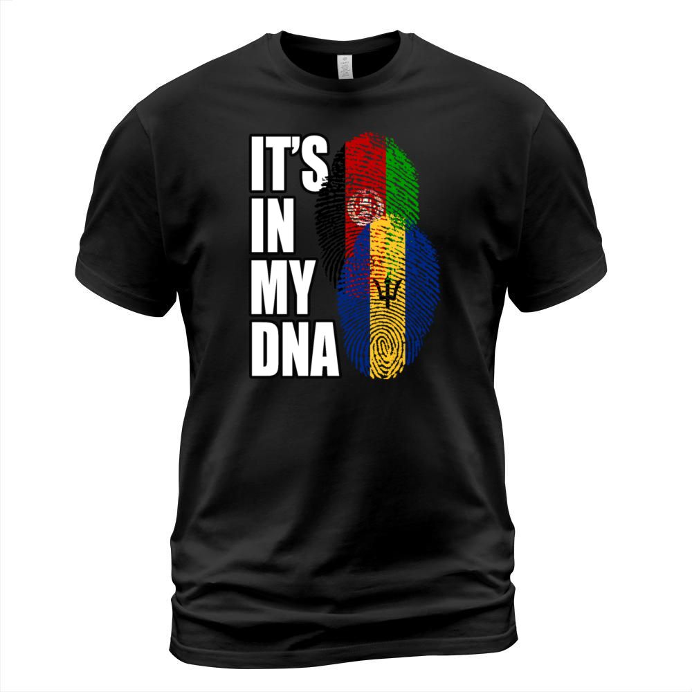 Barbadian And Afghanistan Mix Heritage DNA Flag T-Shirt Unisex