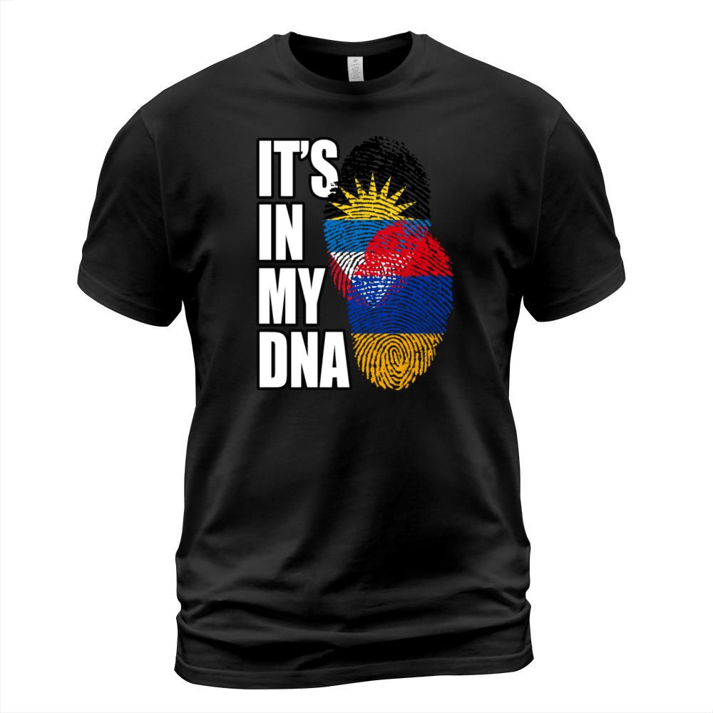 Armenian And Antiguan Mix Heritage DNA Flag T-Shirt Unisex