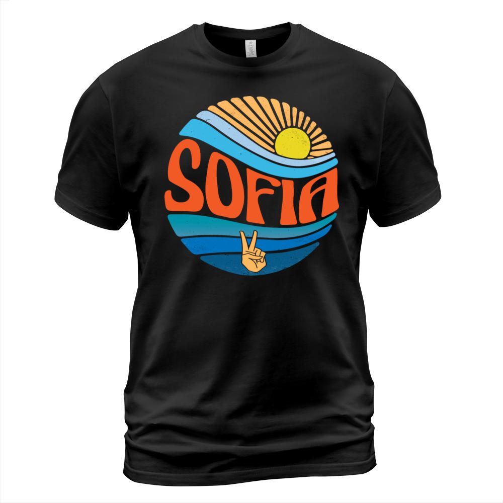Sofia Shirt Vintage Sunset Sofia Groovy Tie Dye T-Shirt Unisex