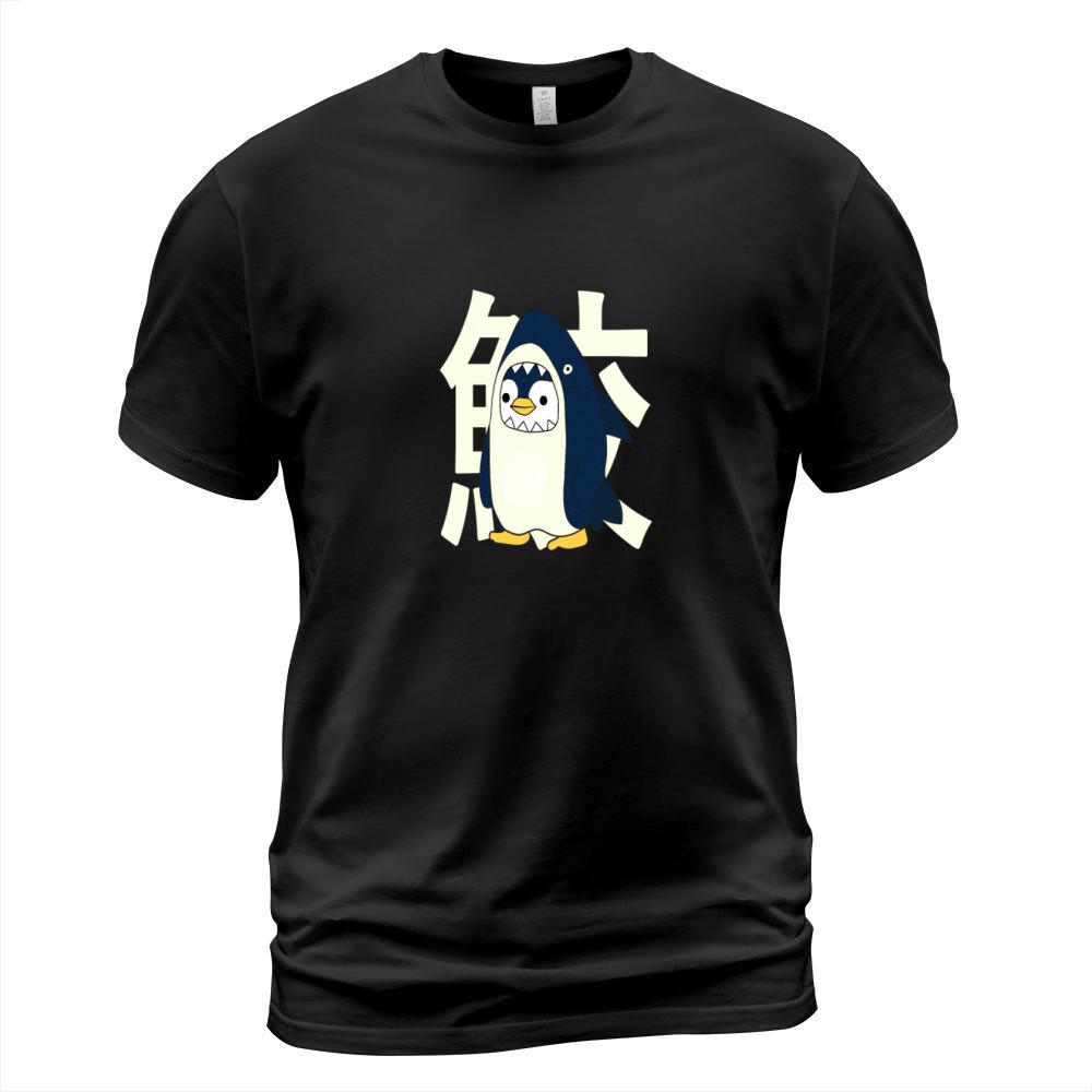 Retro vintage cute Japanese penguin with a shark T-Shirt Unisex