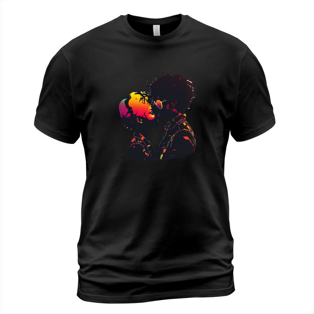 Colorful and Romantic African Couple Valentines T-Shirt Unisex