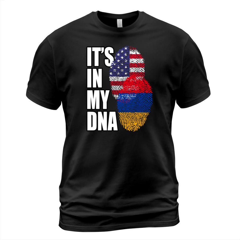 Armenian And American Mix Heritage DNA Flag T-Shirt Unisex