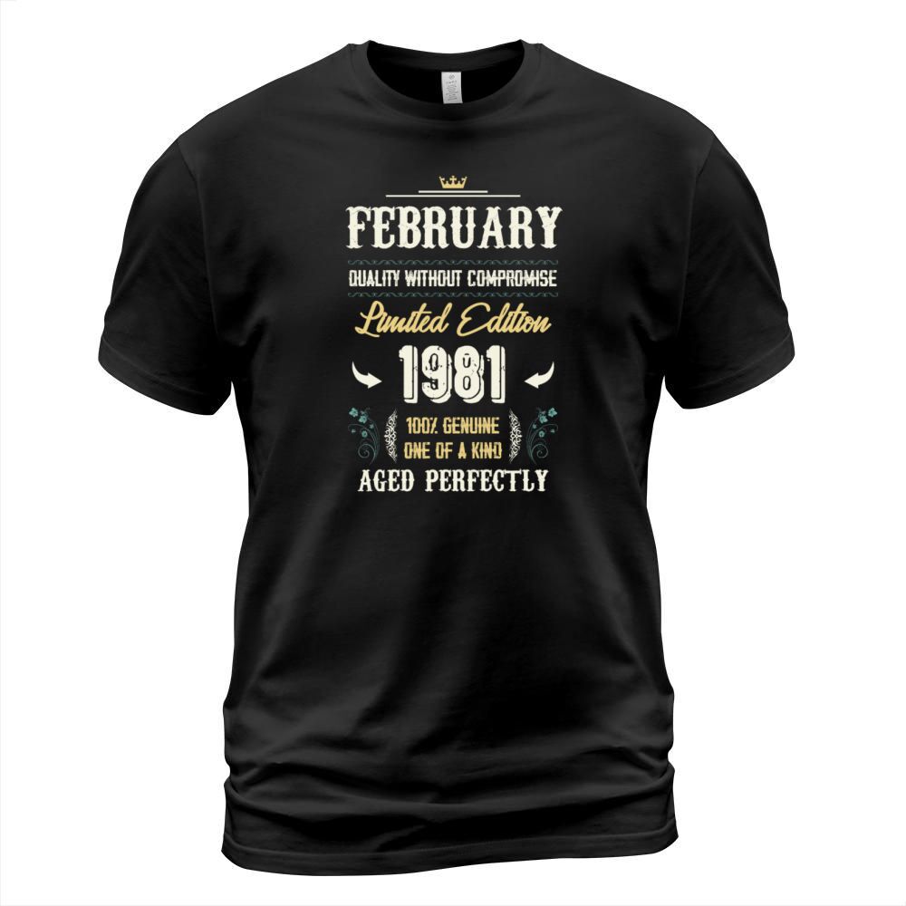 February 1981 Vintage Birthday Present T-Shirt Unisex
