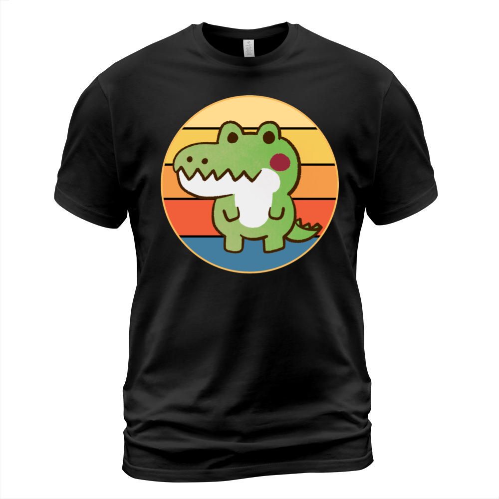 Crocodile Retro Sunset Vintage Wild Animal T-Shirt Unisex