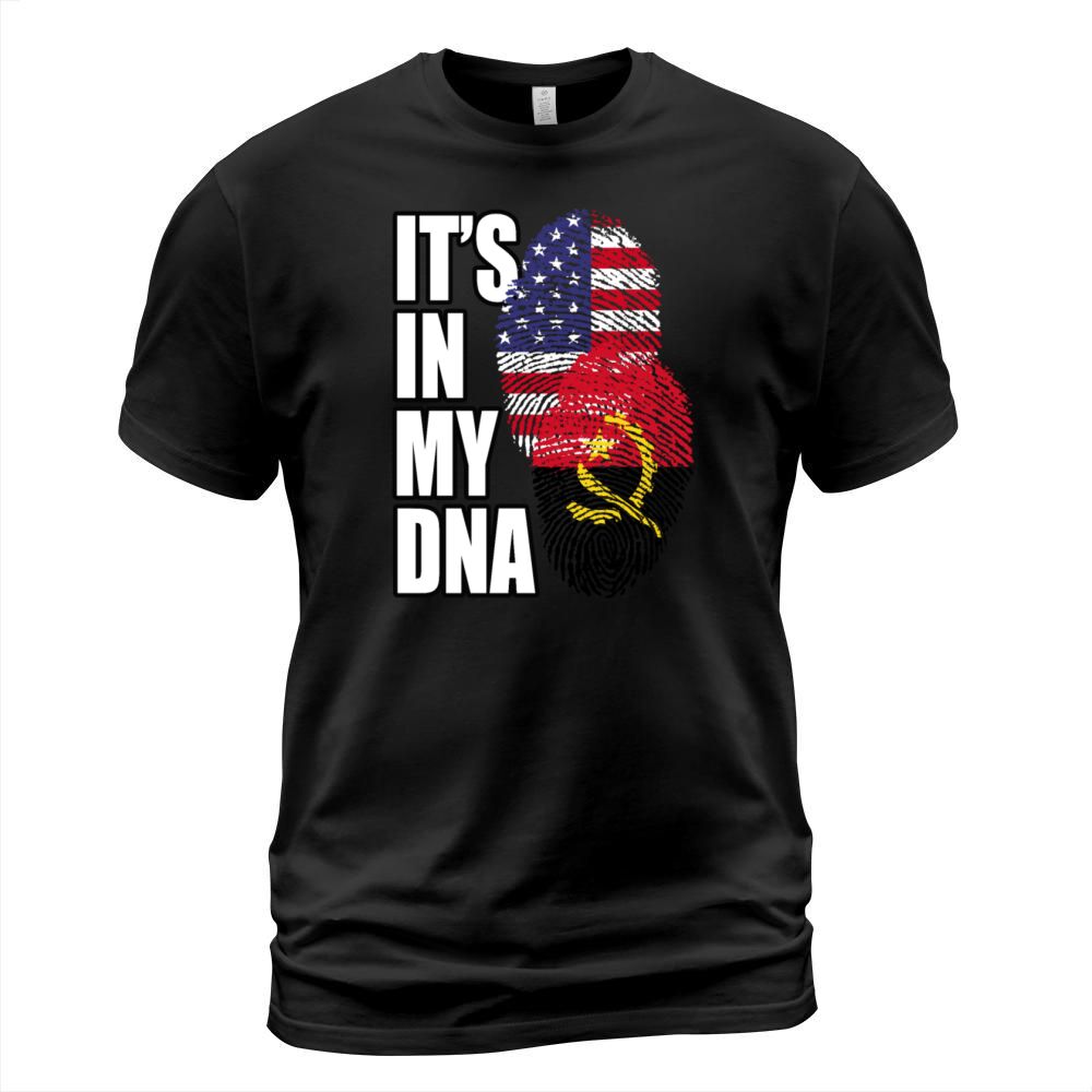 Angolan And American Mix Heritage DNA Flag T-Shirt Unisex