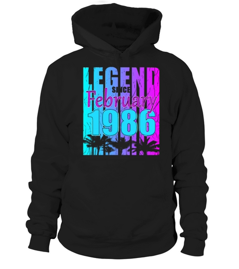 1986 Born Legend February Vintage Hoodie Unisex