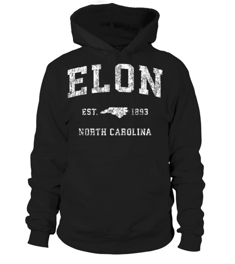 Elon North Carolina Nc Vintage Athletic Sports Des Hoodie Unisex