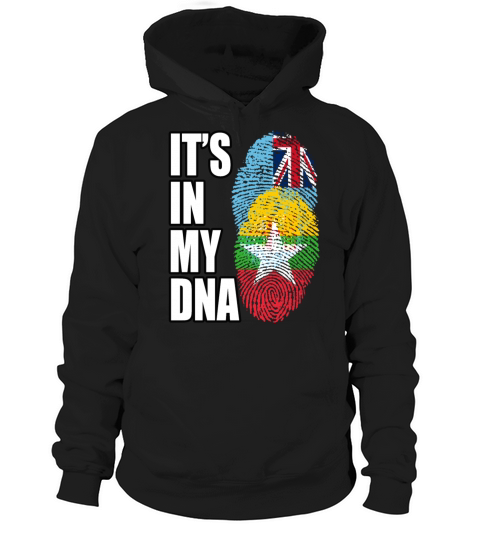 Fijian And Burmese Mix Heritage DNA Flag Hoodie Unisex