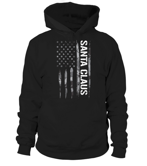 Merry Christmas Santa Claus - American Flag Hoodie Unisex