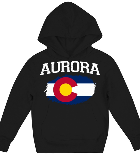 Aurora Co Colorado Flag Vintage Usa Sports Men Wom Kids Hoodie