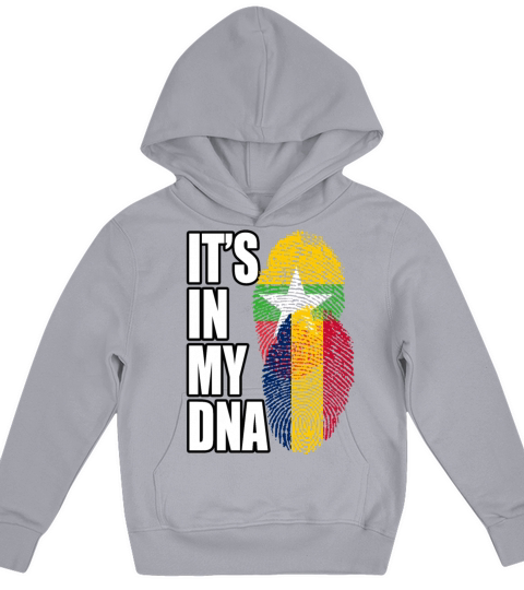 Chadian And Burmese Mix Heritage DNA Flag Kids Hoodie