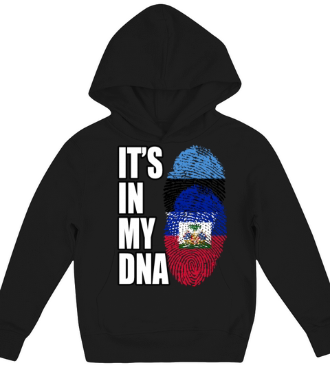 Estonian And Haitian Mix Heritage DNA Flag Kids Hoodie