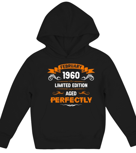 February 1960 Vintage Birthday Present Kids Hoodie