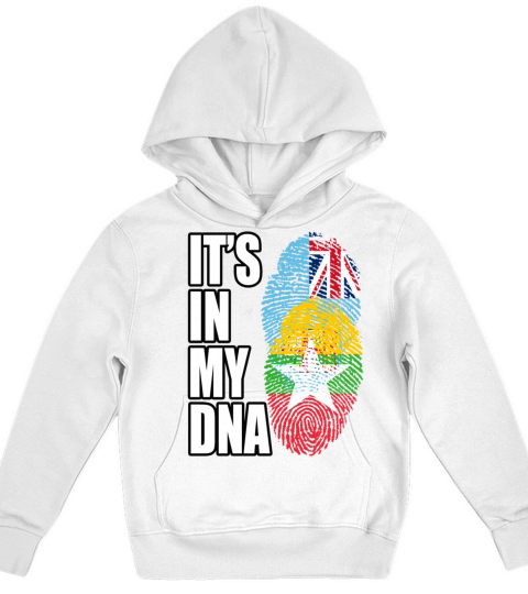 Fijian And Burmese Mix Heritage DNA Flag Kids Hoodie