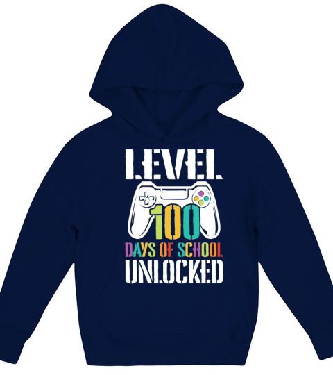 Level 100 Days of School Unlocked Kids Hoodie
