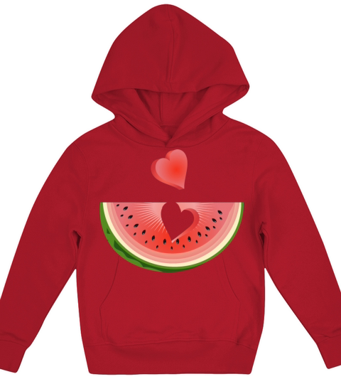 Piece of a watermelon with a heart Kids Hoodie