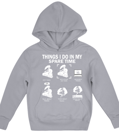 Trainspotter Things i Do Trainspotting Train Lover Kids Hoodie
