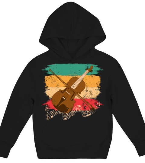 Vintage Eighties Style Violin Retro Violinist Kids Hoodie