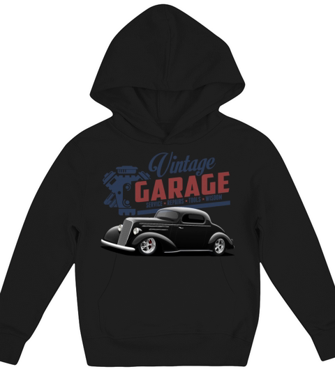 Vintage Garage Hot Rods Kids Hoodie