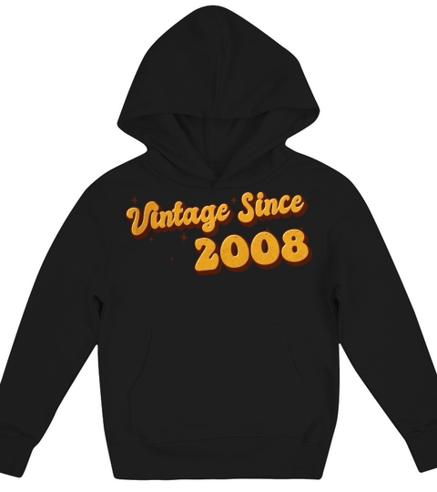 Vintage since 2008 15 Years Old - Groovy 15th Kids Hoodie