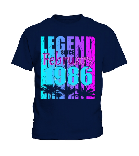 1986 Born Legend February Vintage Kids T-Shirt