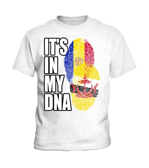 Andorran And Bruneian Mix Heritage DNA Flag Kids T-Shirt