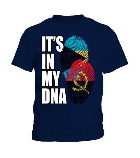 Angolan And Bahamian Mix Heritage DNA Flag Kids T-Shirt