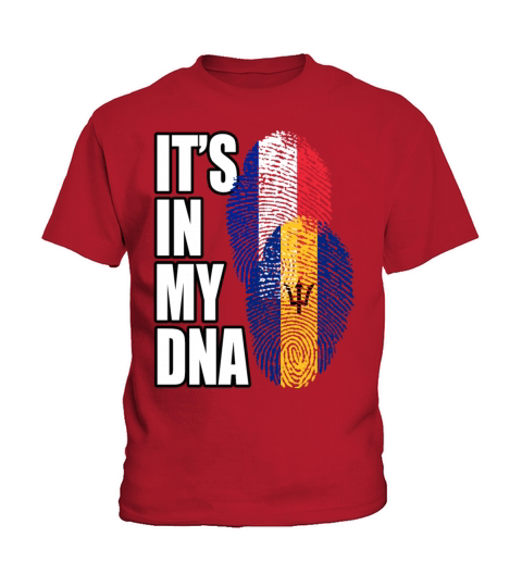 Barbadian And French Mix Heritage DNA Flag Kids T-Shirt