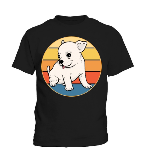 Cute Chihuahua Dog Breed Vintage Retro Sunset Kids T-Shirt