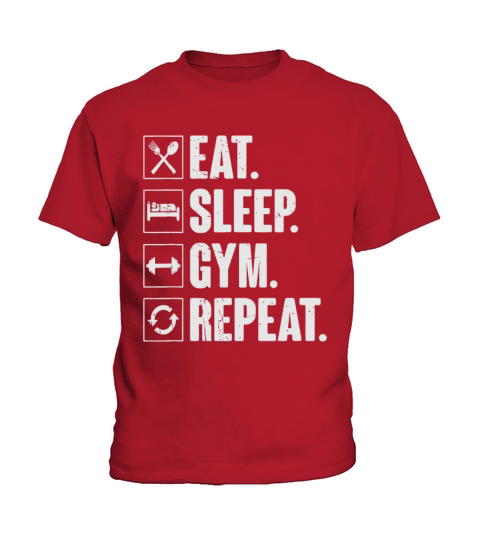 Eat Sleep Gym Repeat Funny Vintage Workouteat slee Kids T-Shirt