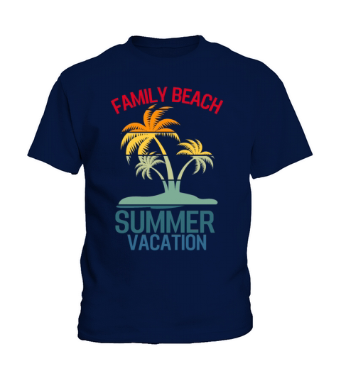 Family Beach Summer Vacation Sunset Vintage Kids T-Shirt