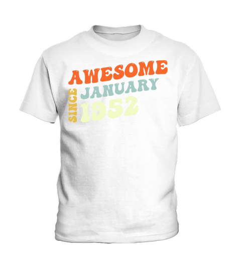 Groovy 71 Years Old Awesome Since January 1952 Kids T-Shirt