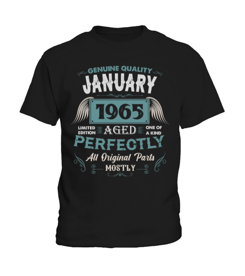 January 1965 Vintage Birthday Present Kids T-Shirt