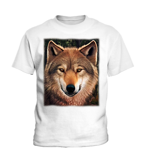 Wolf artwork design predator face imprint Kids T-Shirt