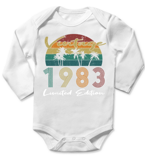 40th birthday vintage 1983 limited edition Long Sleeve Baby One-Piece