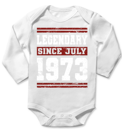 50th birthday legendary since july vintage 1973 Long Sleeve Baby One-Piece