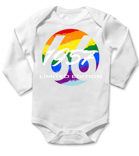 66th birthday men women 66 years 1957 vintage Long Sleeve Baby One-Piece