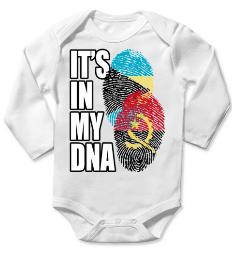 Angolan And Bahamian Mix Heritage DNA Flag Long Sleeve Baby One-Piece