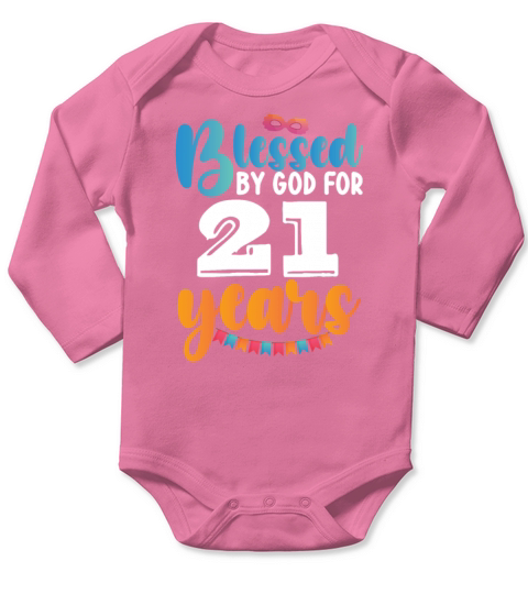 Birthday Blessed by God for 21 Years Long Sleeve Baby One-Piece