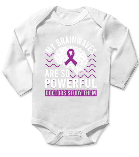 Brainwaves Brain Purple Ribbon Epileptic Epilepsy Long Sleeve Baby One-Piece