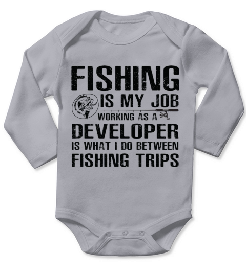 Developer Funny Fishing Long Sleeve Baby One-Piece