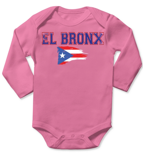El Bronx Puerto Rico Flag Vintage Puerto Rican Long Sleeve Baby One-Piece
