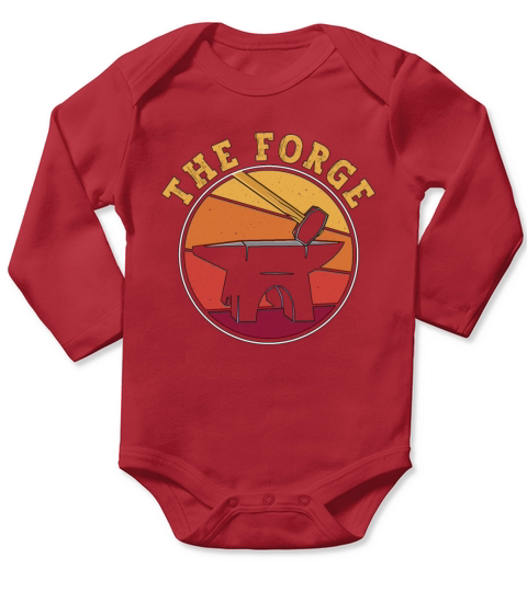 Farrier The Forge Retro Horses Metalwork Farriers Long Sleeve Baby One-Piece